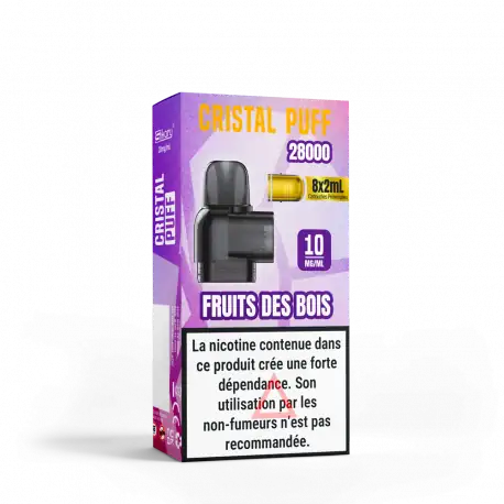 Cartouches Cristal Puff 0 mg Fruits rouges