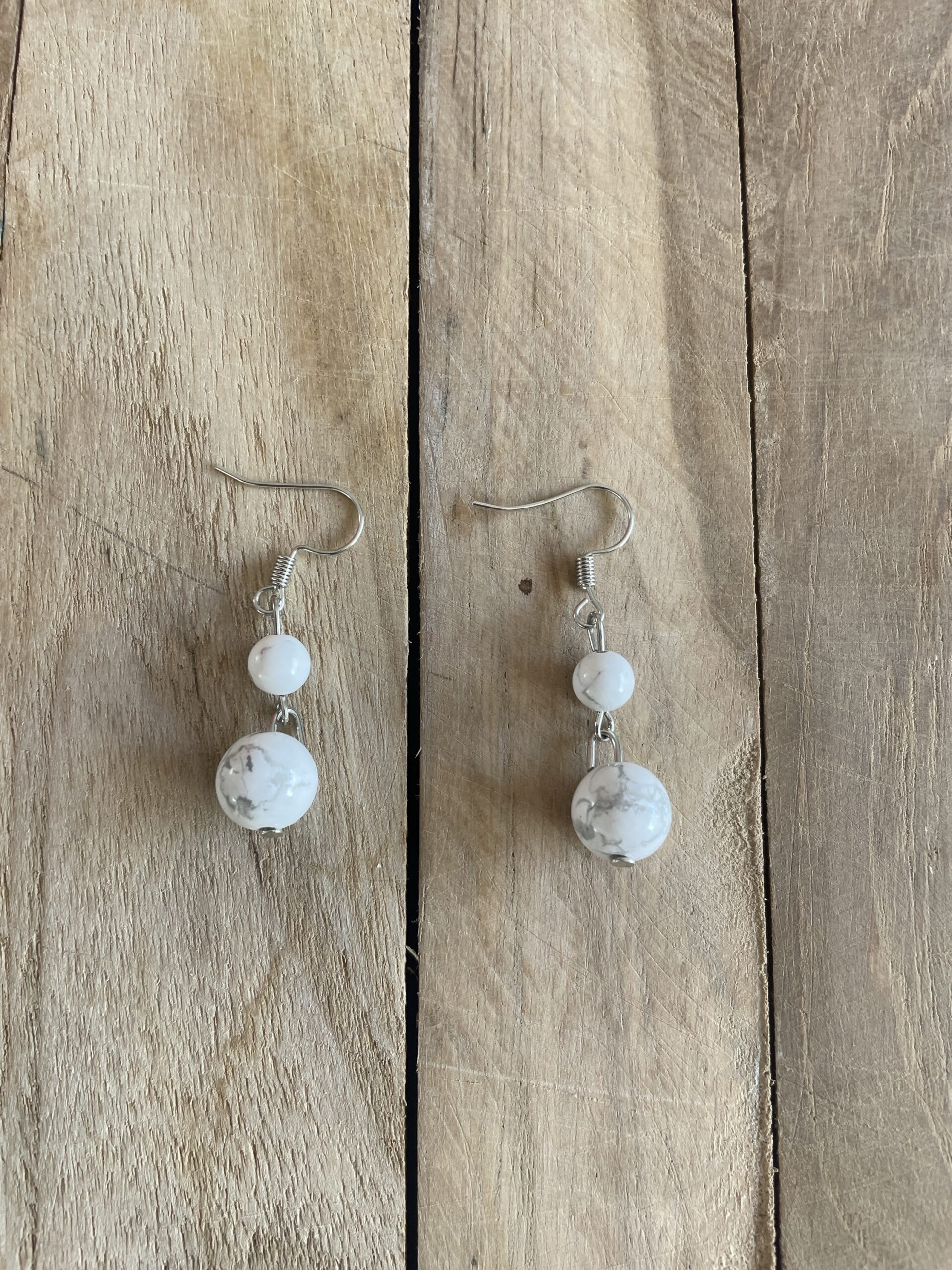 Boucles pendante pierres naturelles